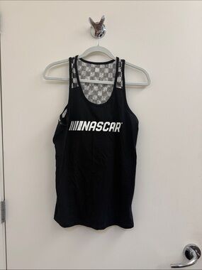 Nascar Black Racerback Logo Tank Top